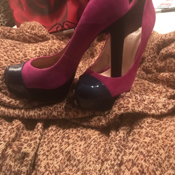 Vince Camuto stack Color block high heels - Picture 1 of 8